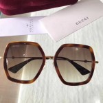 Gucci Oversize square-frame metal sunglasses 470458-2802  Tortoiseshell