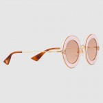 Gucci Round-frame metal sunglasses 470459-7587