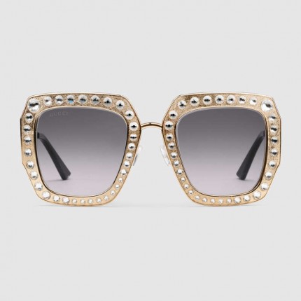 Gucci Oversize square-frame metal sunglasses 470461-8010