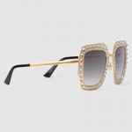 Gucci Oversize square-frame metal sunglasses 470461-8010