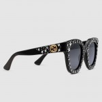 Gucci Cat eye acetate sunglasses with stars 470463-1011