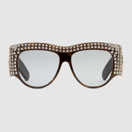 Gucci Cat eye acetate sunglasses with stars 470467-2320