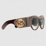 Gucci Cat eye acetate sunglasses with stars 470467-2320