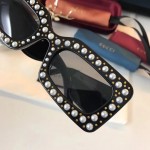 Gucci Rectangular-frame acetate sunglasses with pearls 470473-1012