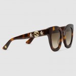 Gucci Round-frame acetate sunglasses with star 491408-2325