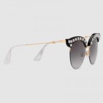 Gucci Cat eye acetate sunglasses with pearls 491440-1011