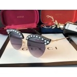 Gucci Cat eye acetate sunglasses with pearls 491440-1011