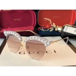 Gucci Cat eye acetate sunglasses with pearls 491440-9064