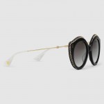 Gucci Round-frame acetate sunglasses 491441-1011