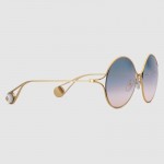 Gucci Round-frame metal sunglasses 506149