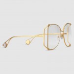 Gucci Oversize round-frame metal glasses 506215