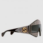 Gucci Rectangular-frame acetate sunglasses with crystals 519975-2300