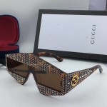 Gucci Rectangular-frame acetate sunglasses with crystals 519975-2300