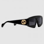 Gucci Rectangular-frame acetate sunglasses with crystals GG0358S