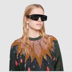 Gucci Rectangular-frame acetate sunglasses with crystals GG0358S