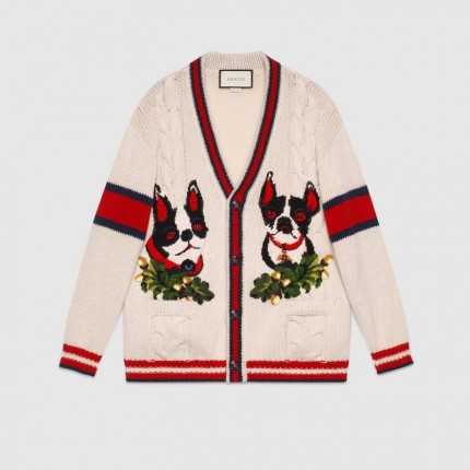 Gucci Women's cardigan with Orso and Bosco 501426