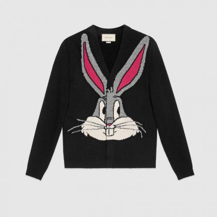  Gucci Bugs Bunny wool knit cardigan 519449