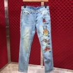 Gucci Tapered denim pant with insects embroidery 408637 XR842