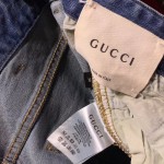 Gucci Tapered denim pant with insects embroidery 408637 XR842