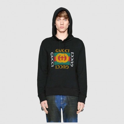 Gucci Cotton sweatshirt with Gucci logo black 454585_x5j57