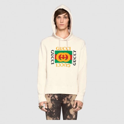 Gucci Cotton sweatshirt with Gucci logo white 454585_x5j57