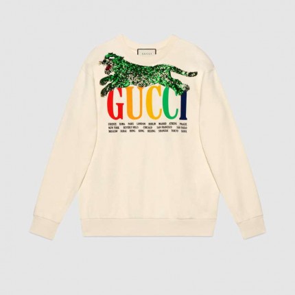 Gucci Oversize sweatshirt with Gucci Cities and tiger 469250