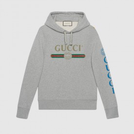 Gucci logo sweatshirt with dragon grey 475374 X9V46