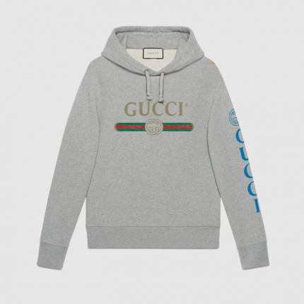 Gucci logo sweatshirt with dragon grey 475374 X9V46