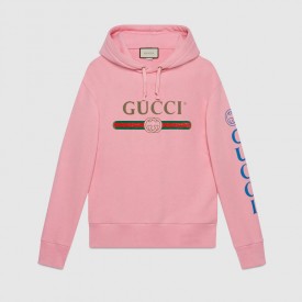 Gucci logo sweatshirt with dragon pink 475374 X9V46