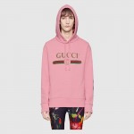 Gucci logo sweatshirt with dragon pink 475374 X9V46