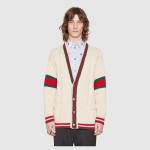  Gucci Web cable knit wool cardigan 497037 X1561