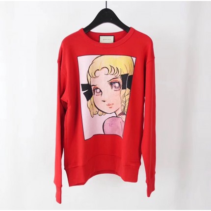 Gucci Manga print cotton sweatshirt red 539088