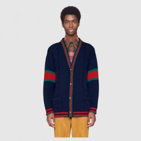  Gucci Oversize cable knit cardigan 497037