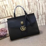 Gucci GG Marmont leather top handle bag black