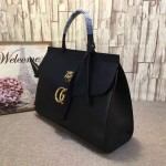 Gucci GG Marmont leather top handle bag black