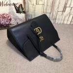 Gucci GG Marmont leather top handle bag black