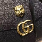 Gucci GG Marmont leather top handle bag black