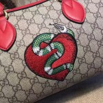 Gucci Limited Edition GG Supreme top handle bag with embroideries 409529