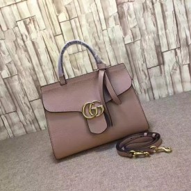 Gucci GG Marmont leather top handle bag nude pink 421890