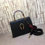 Gucci Dionysus leather top handle bag black 421999