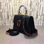 Gucci Dionysus leather top handle bag black 421999