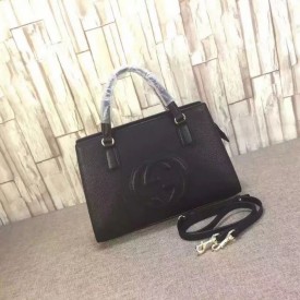 Gucci Soho leather top handle bag black 431571