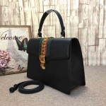 Gucci Sylvie leather top handle bag black 431665