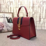 Gucci Sylvie leather top handle bag red 431665