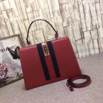 Gucci Sylvie leather top handle bag red 431665