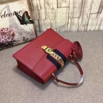 Gucci Sylvie leather top handle bag red 431665