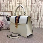 Gucci Sylvie leather top handle bag white 431665