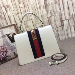 Gucci Sylvie leather top handle bag white 431665