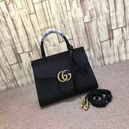 Gucci GG Marmont leather top handle mini bag black 442622