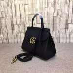 Gucci GG Marmont leather top handle mini bag black 442622